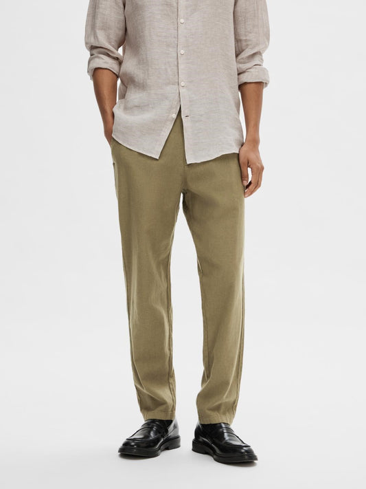 SLH Linnen pants Burnt Olive