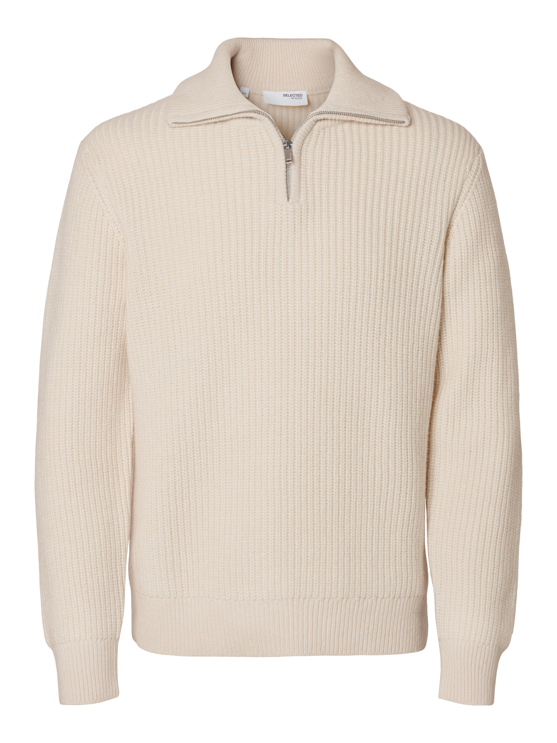 SLHLAND LS KNIT HALF ZIP Tofu
