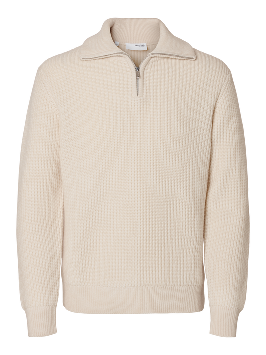 SLHLAND LS KNIT HALF ZIP Tofu