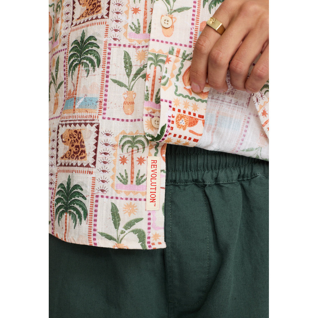 REVOLUTION - Short-sleeved Cuban Shirt 3247 - Shirt