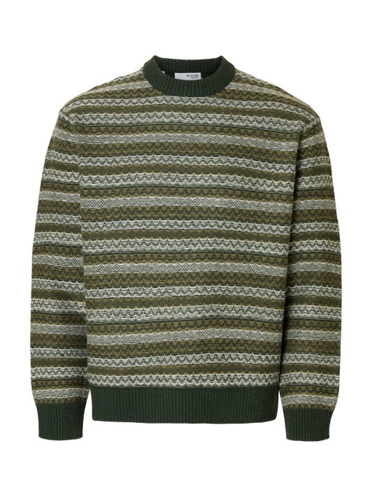 SELECTED - Slhrevy ls knit relaxed jac crew neck