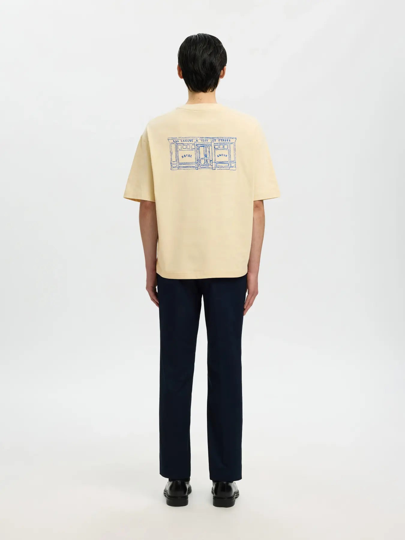 Selected- Slhrelaxbrock SS tee hotel amour - T-shirt