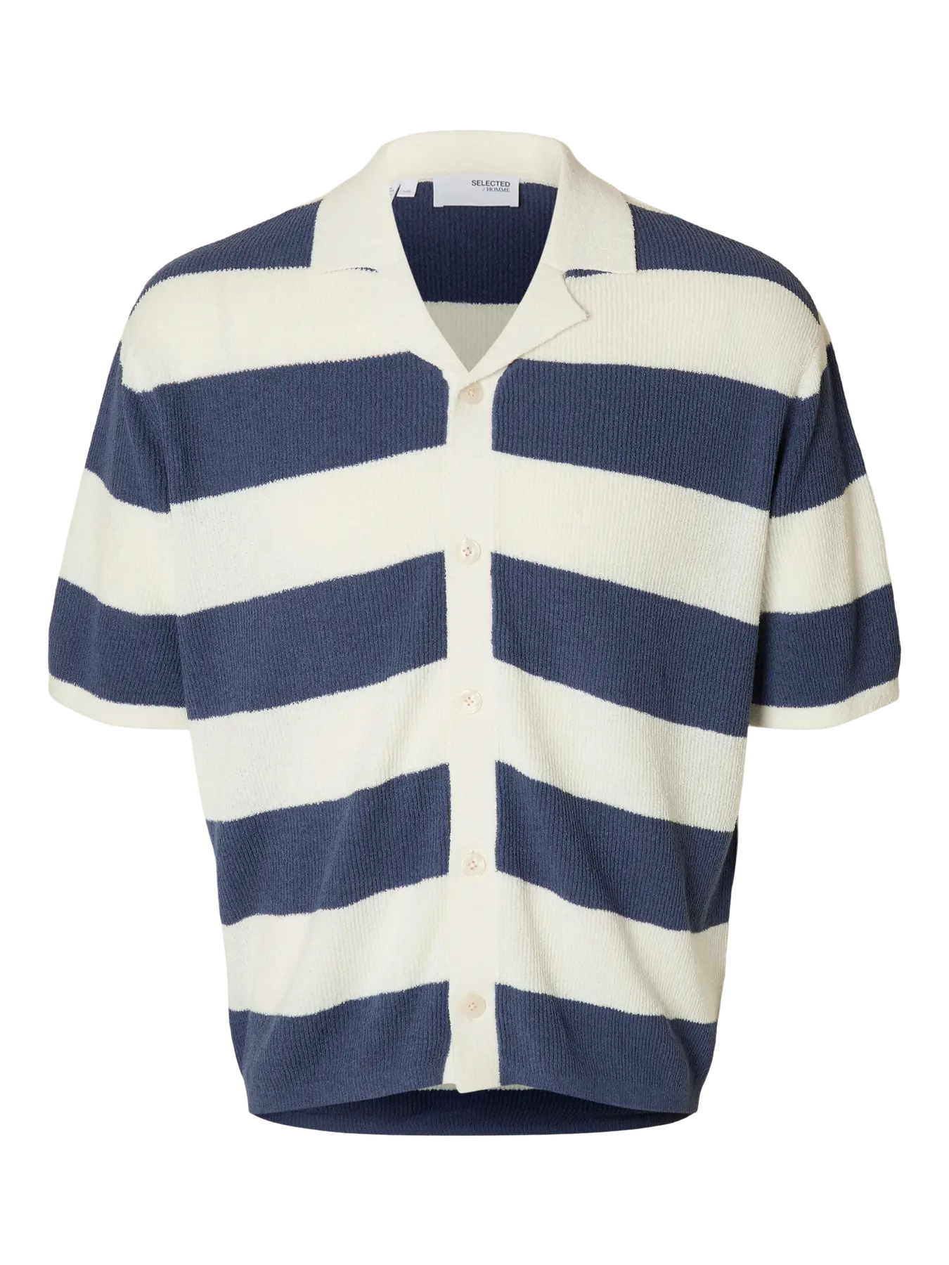 SELECTED - SLHTELUM SS KNIT RELAXED RESORT CARDIGAN - Shirt