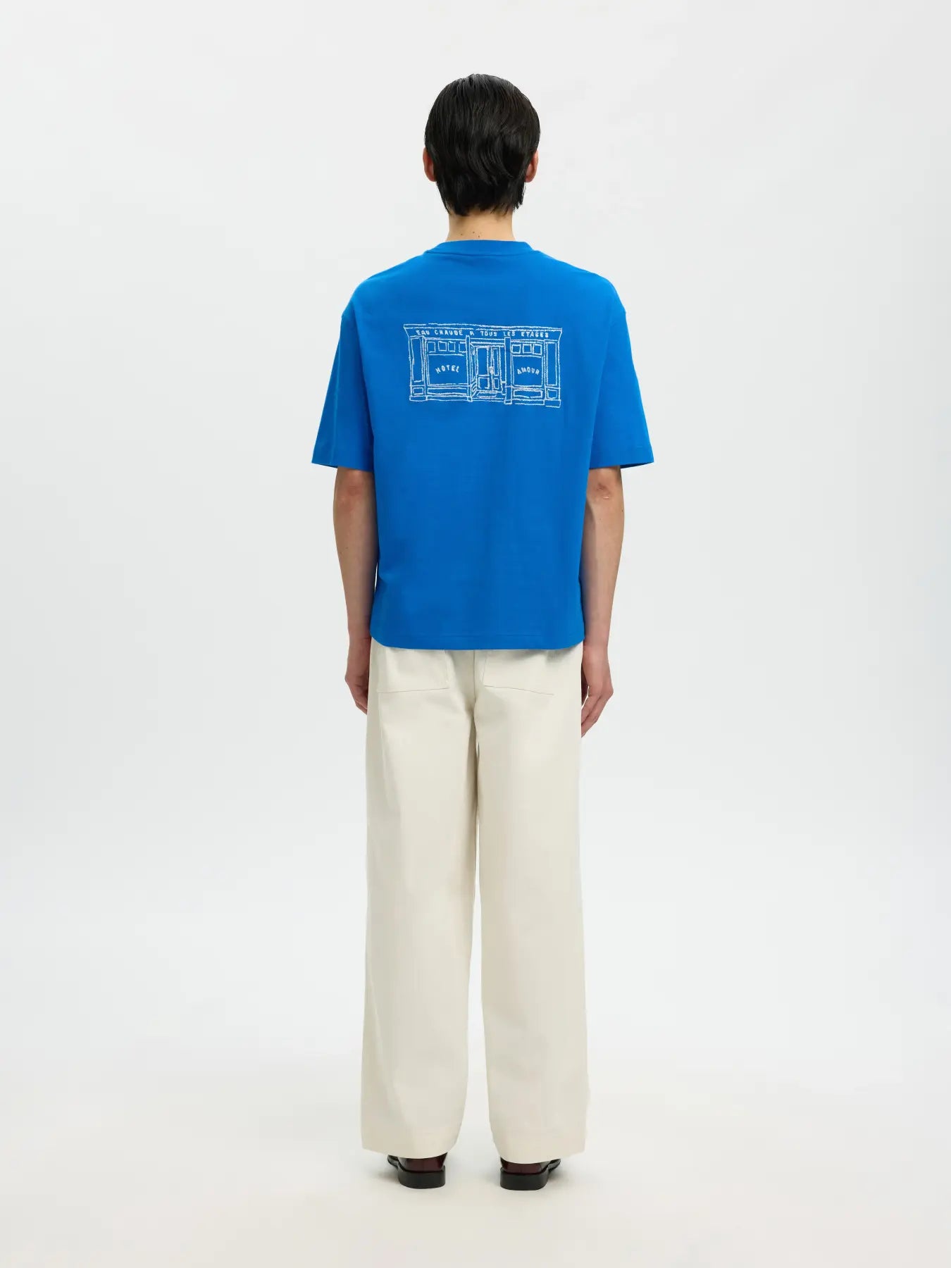 Selected- Slhrelaxbrock SS tee hotel amour - T-shirt