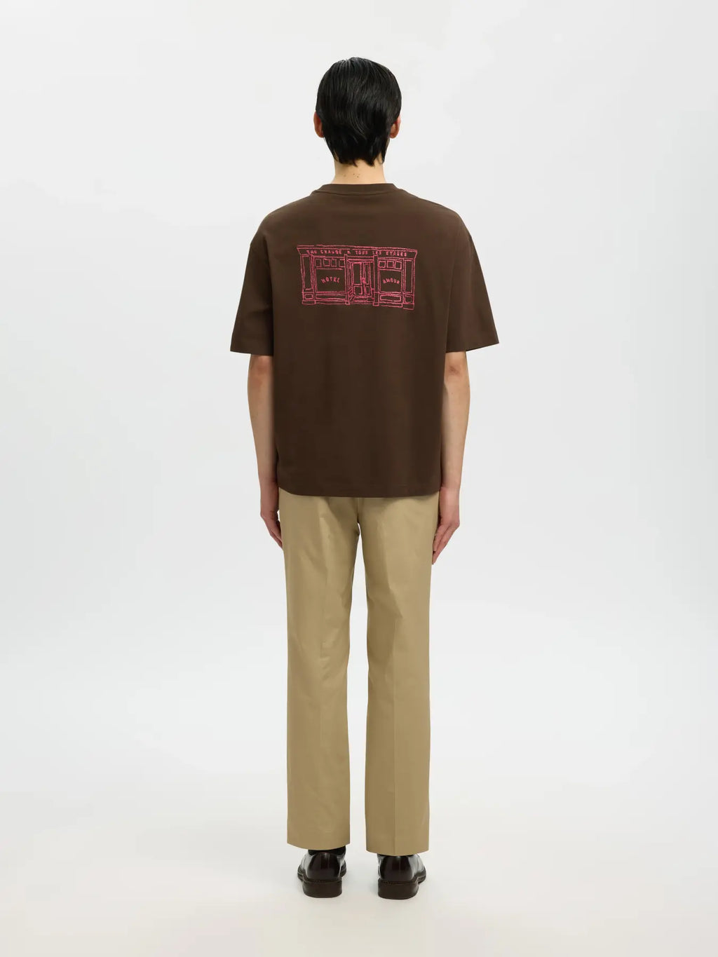 Selected- Slhrelaxbrock SS tee hotel amour - T-shirt