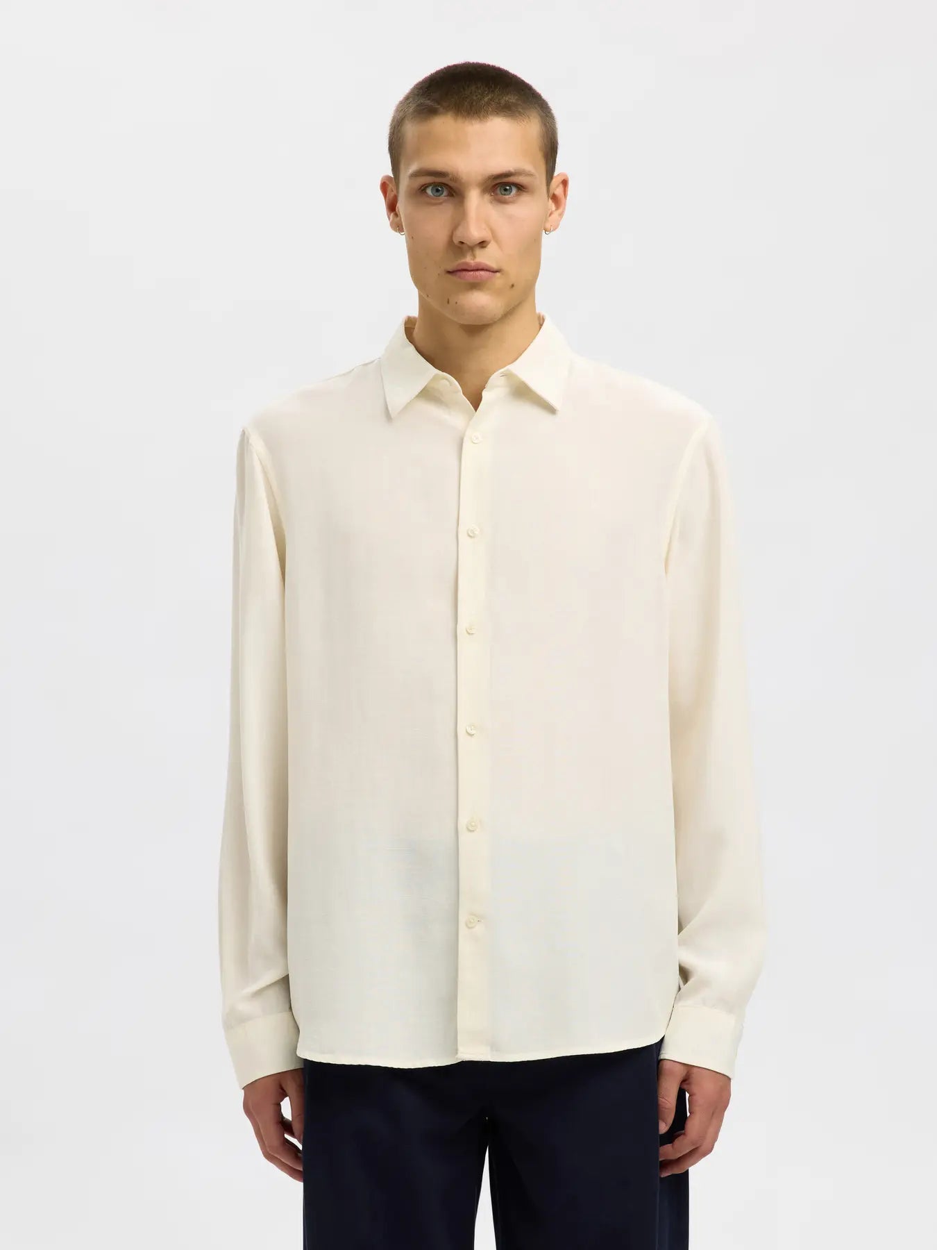 SELECTED - SLHRLXCHARLIE TENCEL SLUB LS SHIRT - Shirt
