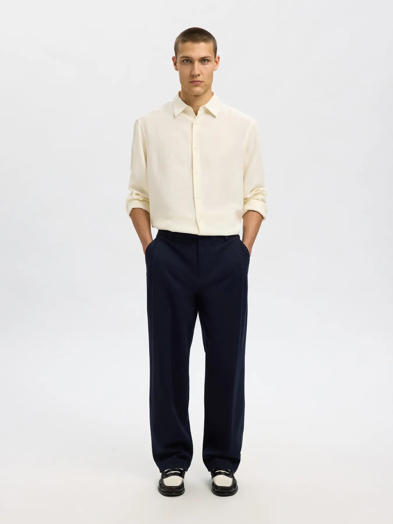SELECTED - SLHRLXCHARLIE TENCEL SLUB LS SHIRT - Shirt