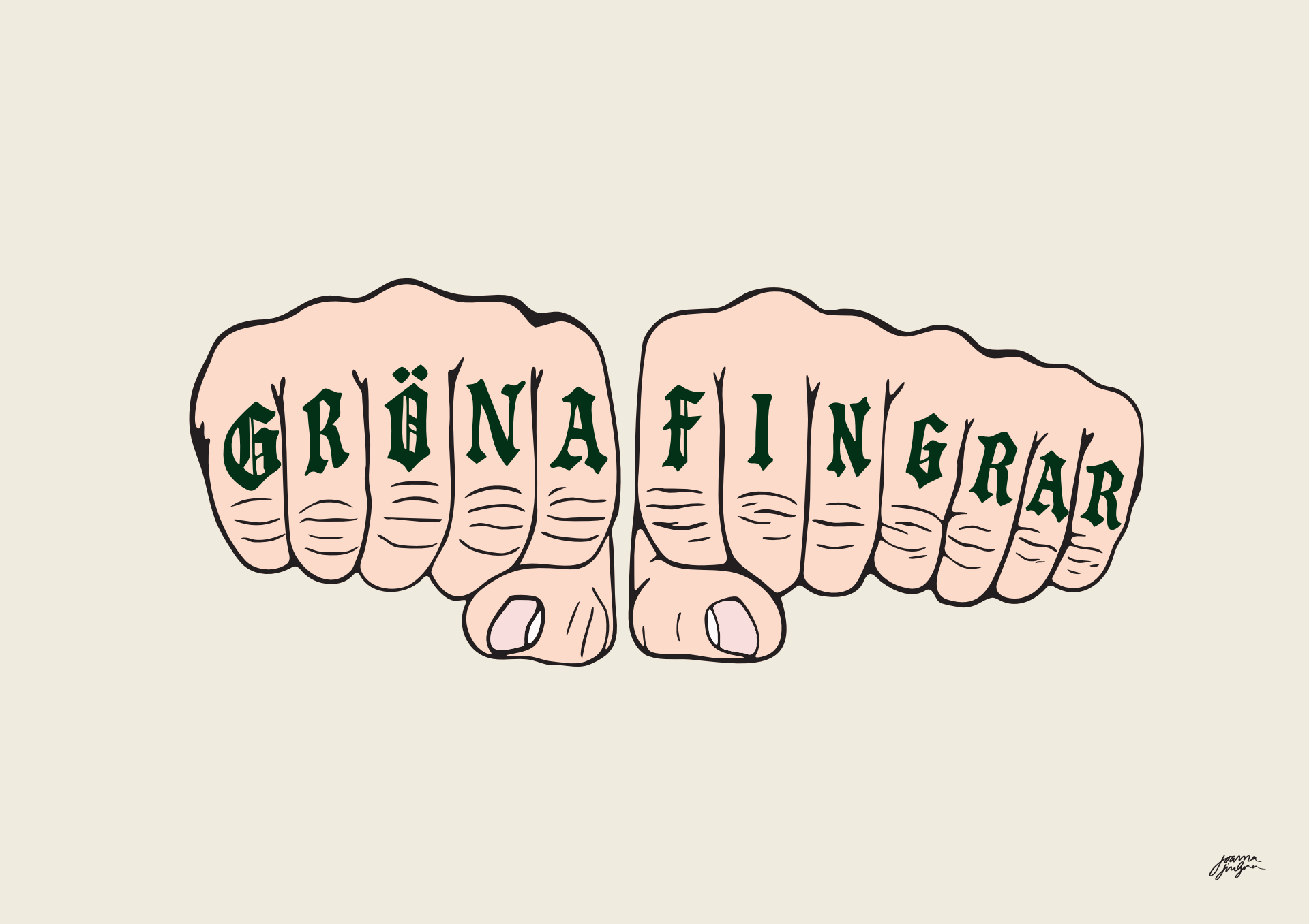 POSTER A2 - Joanna Lindgren ”Gröna fingrar” JL9