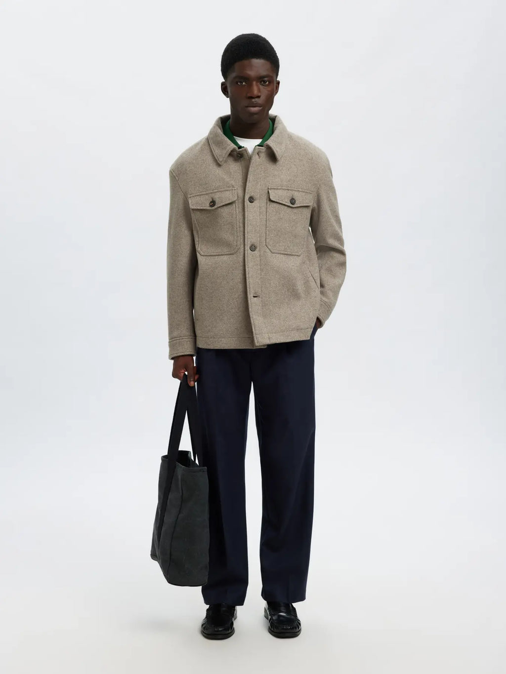 SLHMITCH WOOL BLEND SHACKET NOOS Outerwear