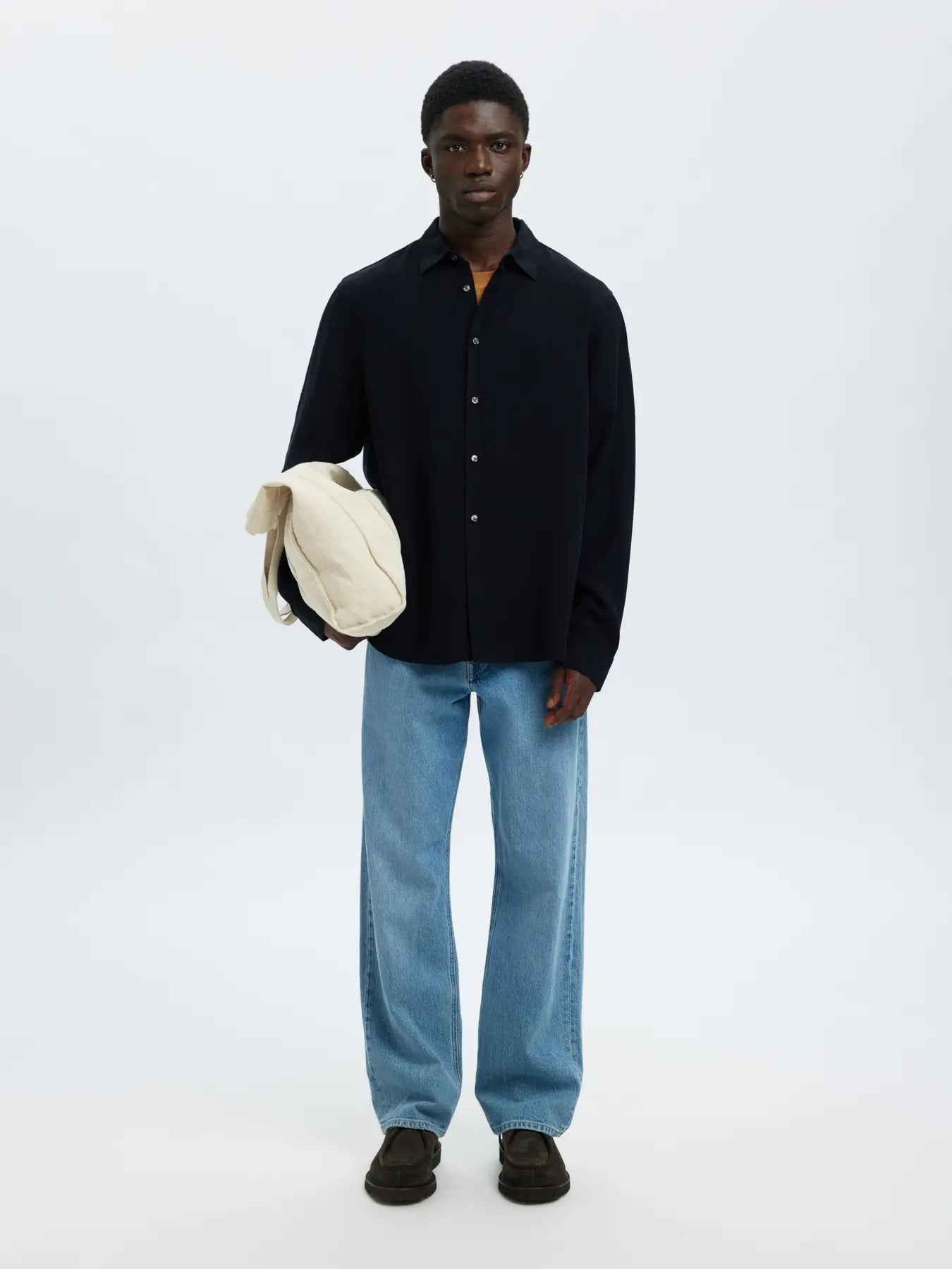 SELECTED - SLHRLXCHARLIE TENCEL SLUB LS SHIRT - Shirt