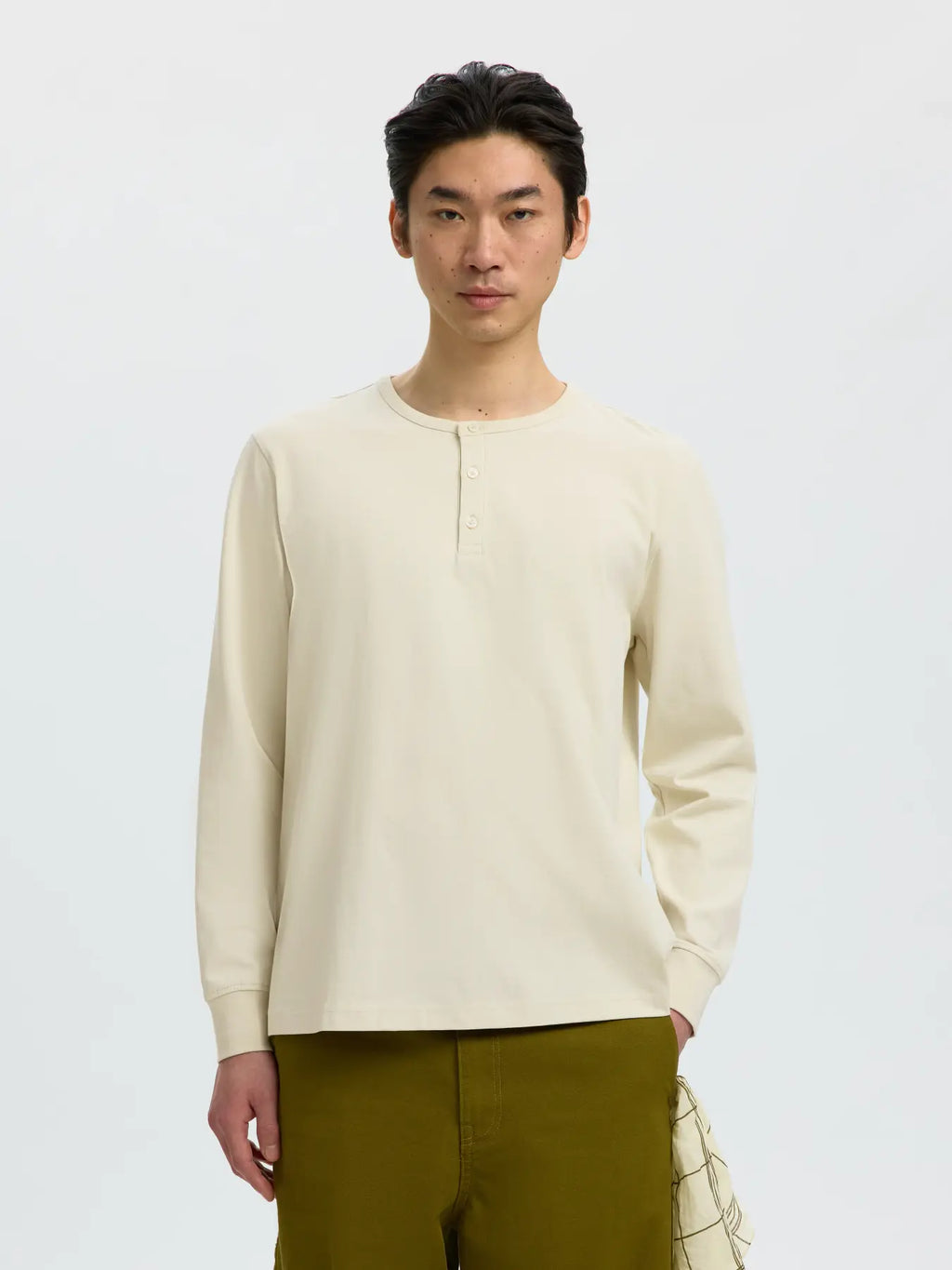 Selected - slmdomestic ronan LS HENLEY - top