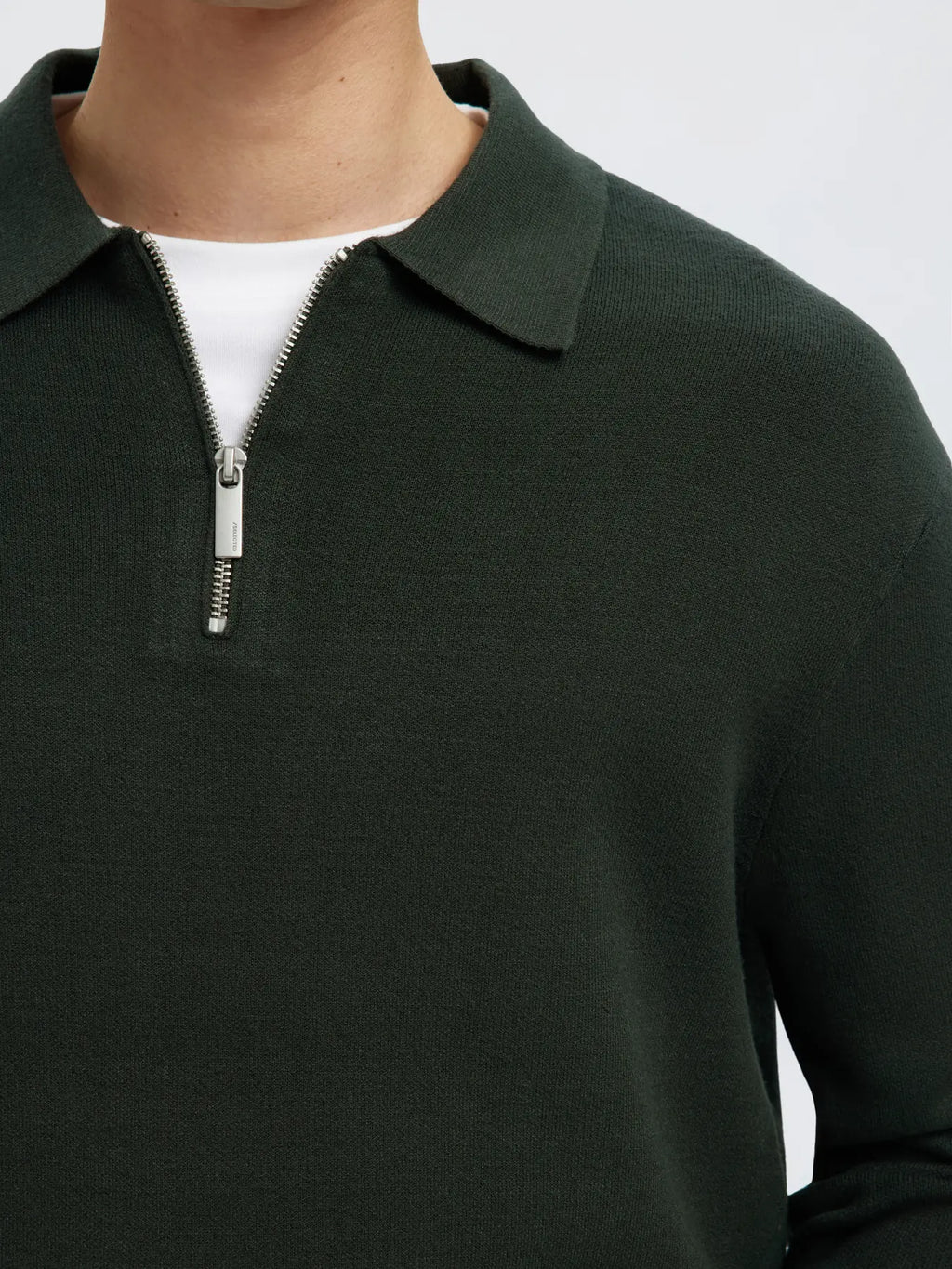 SELECTED - SLHTELLER FN RELAXED HALF ZIP POLO NOOS Top