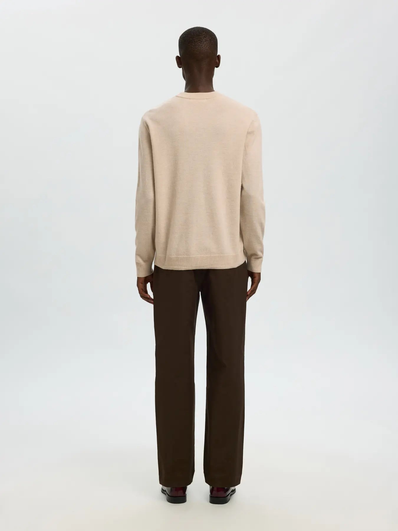 SELECTED - SLHTRAY Merino Brushed Relaxed Crew NOOS Top