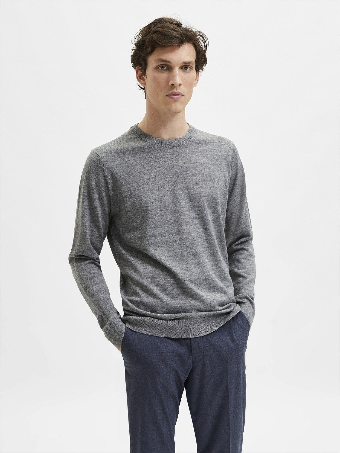 Slhtown Merino Coolmax Knit Crew Noos - Top
