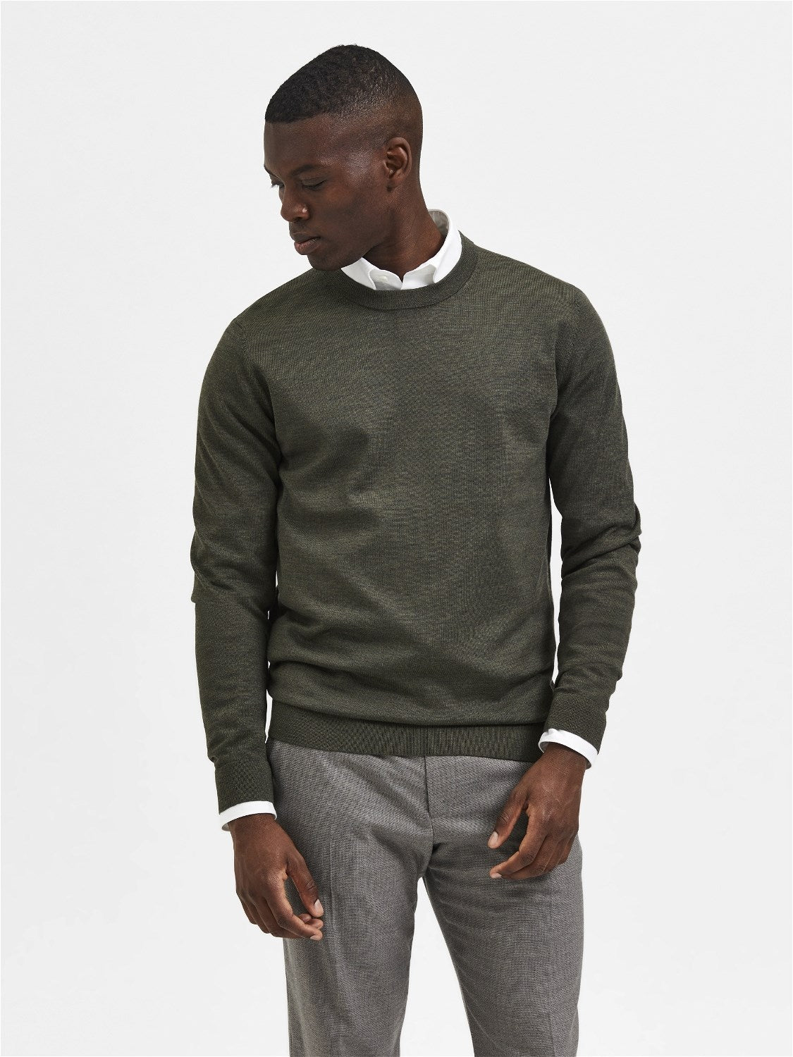 Slhtown Merino Coolmax Knit Crew Noos - Top