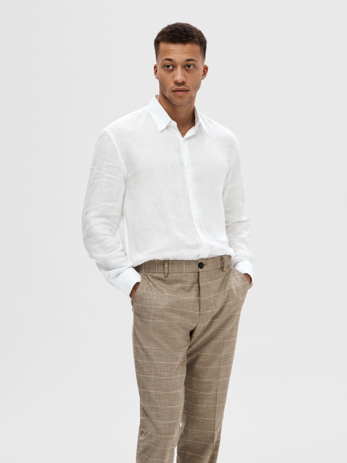 SELECTED - SLH KYLIAN LINNEN SHIRT ls Classic NOOS white - Shirt