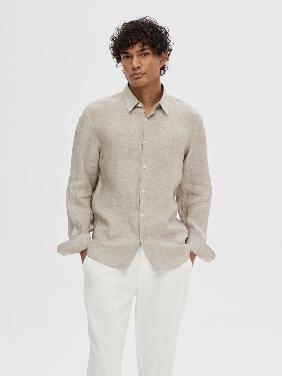 SELECTED - SLH KYLIAN LINNEN SHIRT vetriver - Shirt