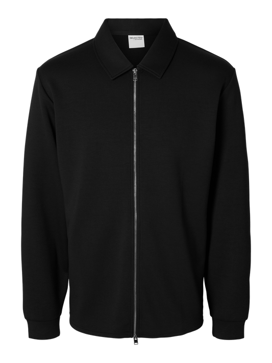 SLHEMANUEL SOFT FULL ZIP SWEAT BLACK