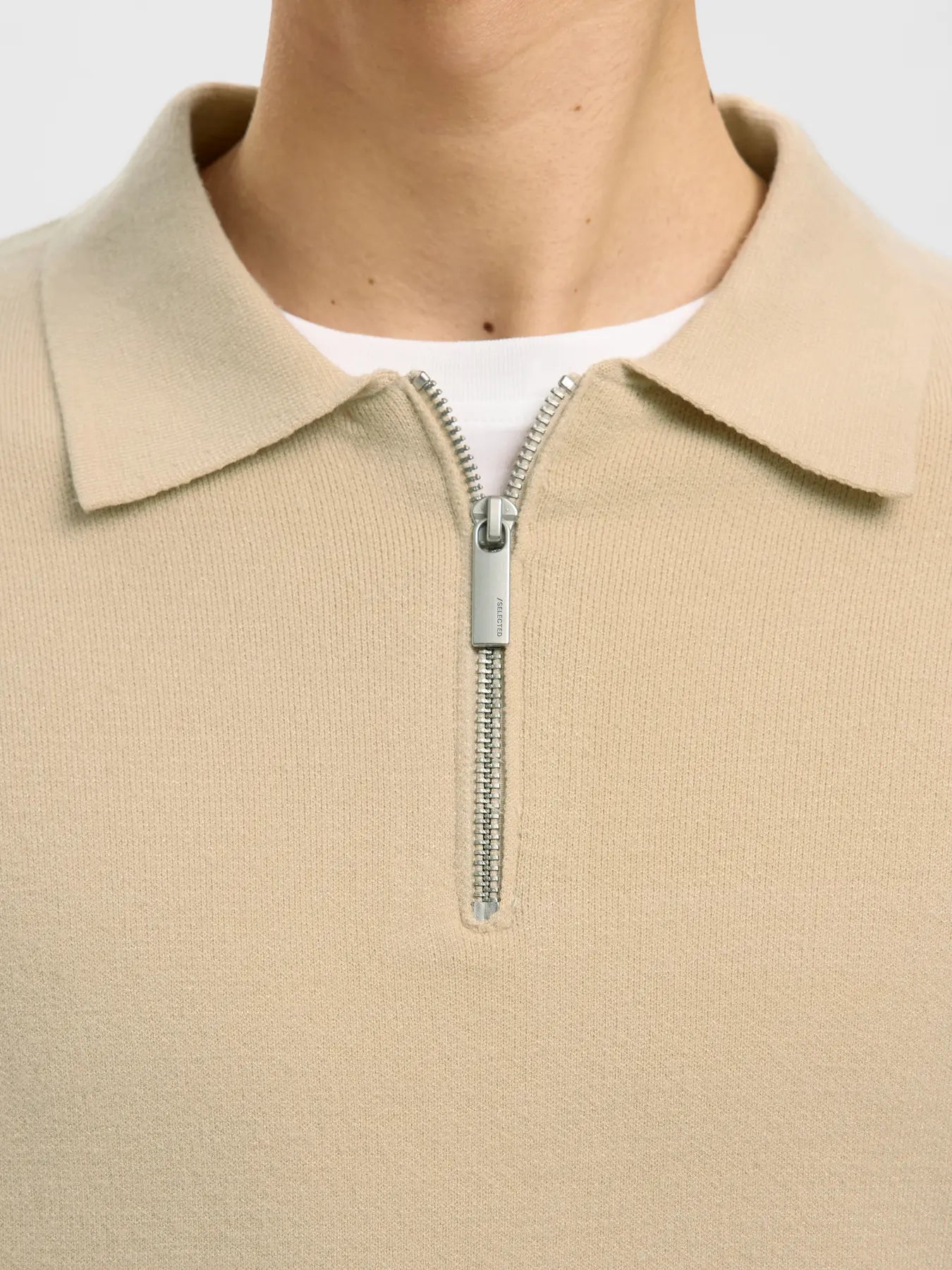 SELECTED - SLHTELLER FN RELAXED HALF ZIP POLO NOOS Top