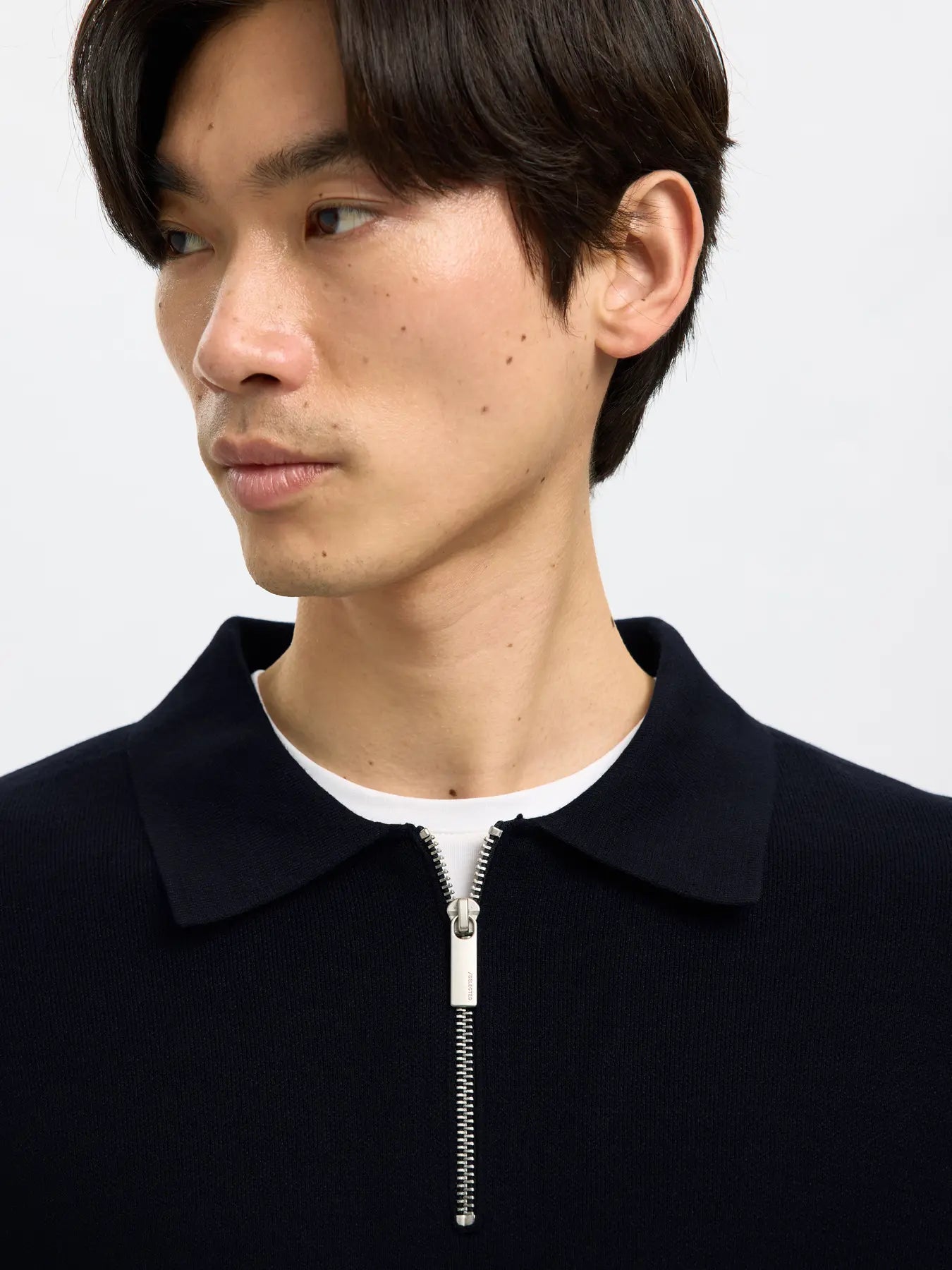 SELECTED - SLHTELLER FN RELAXED HALF ZIP POLO NOOS Top